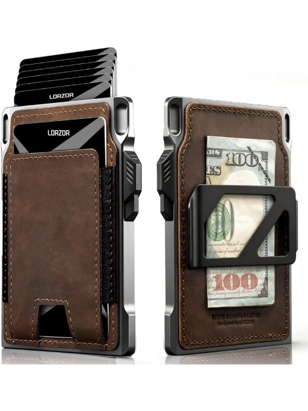 Slim Tactical Wallet for Men - Minimalist Leather Front Pocket, RFID Blocking